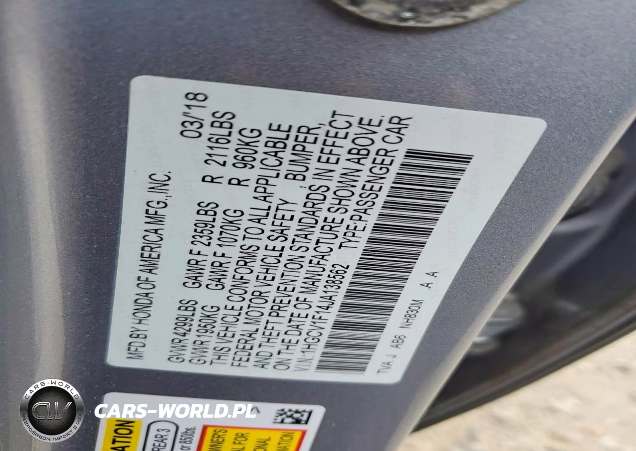 2018 Honda Accord Lx VIN:1HGCV1F14JA138562 - 12