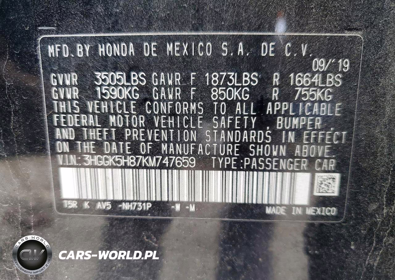 2019 Honda Fit Ex VIN:3HGGK5H87KM747659 - 13