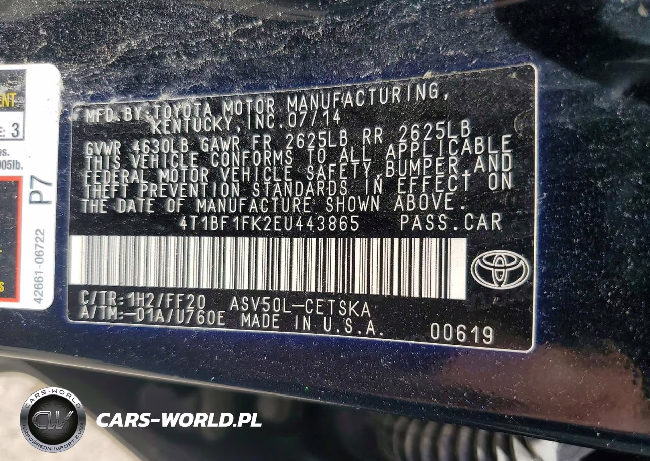 2014 Toyota Camry Se VIN:4T1BF1FK2EU443865 - 12