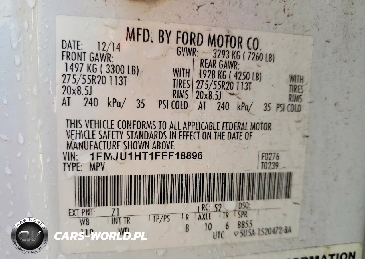 2015 Ford Expedition Xlt VIN:1FMJU1HT1FEF18896 - 14
