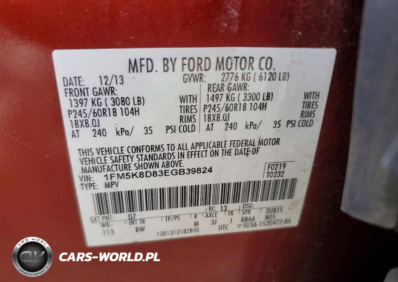 2014 Ford Explorer Xlt VIN:1FM5K8D83EGB39824 - 13