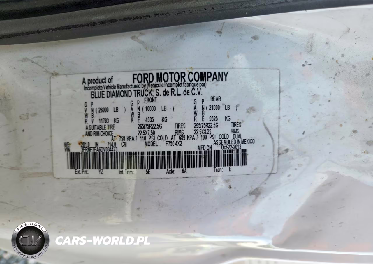 2013 Ford F750 Super Duty VIN:3FRNF7FA6DV034473 - 13
