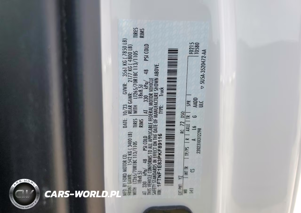 2023 Ford F150 VIN:1FTNF1E83PKF89116 - 12