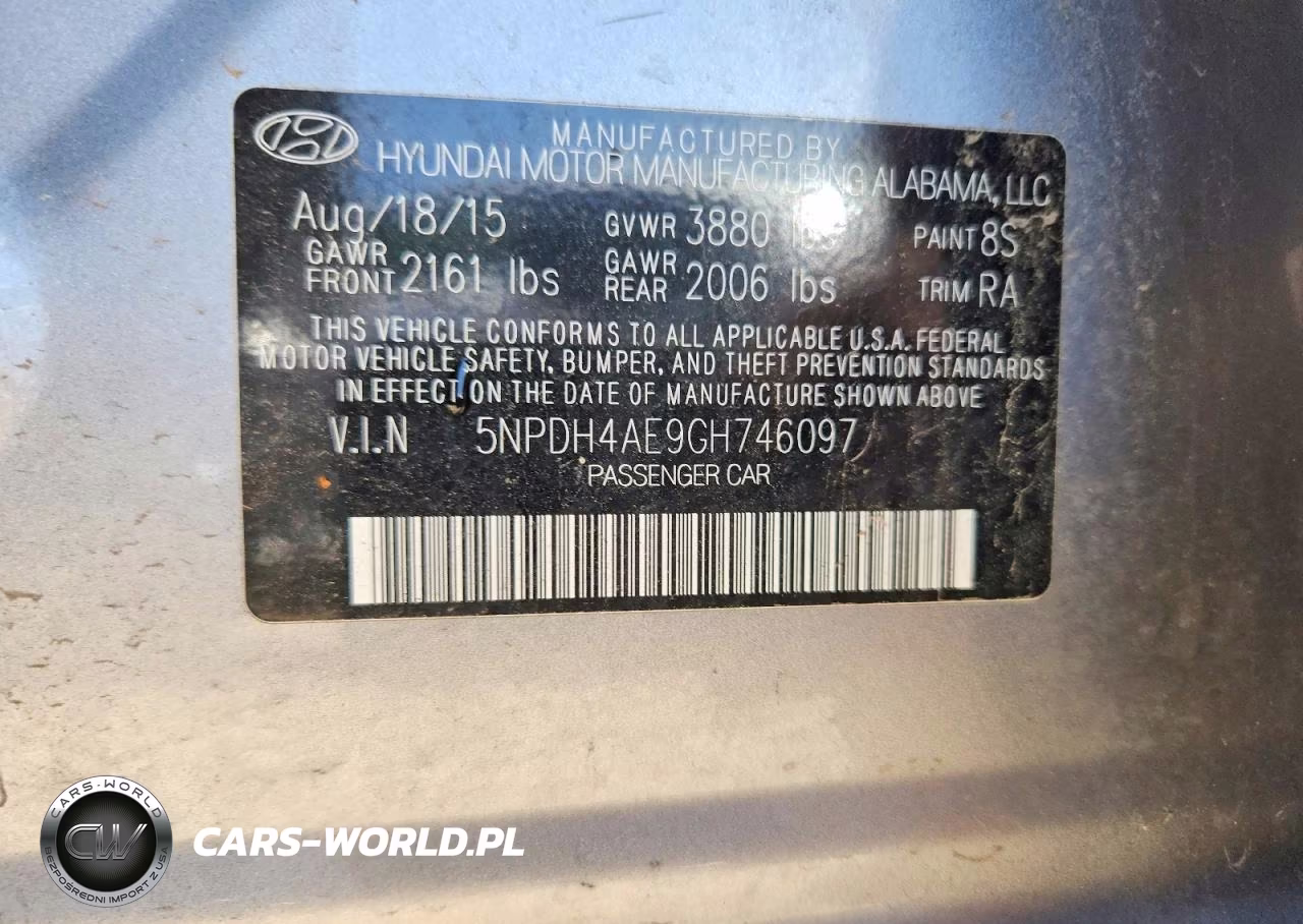 2016 Hyundai Elantra Se VIN:5NPDH4AE9GH746097 - 13