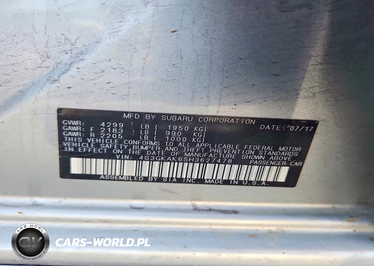 2017 Subaru Impreza Sport VIN:4S3GKAK65H3627478 - 12