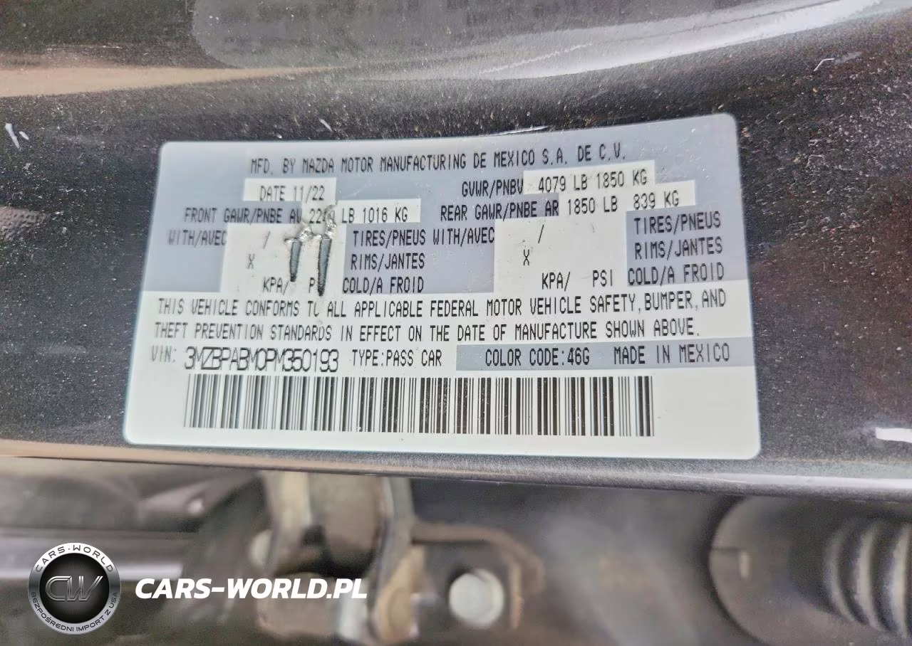 2023 Mazda 3 Select VIN:3MZBPABM0PM350193 - 12