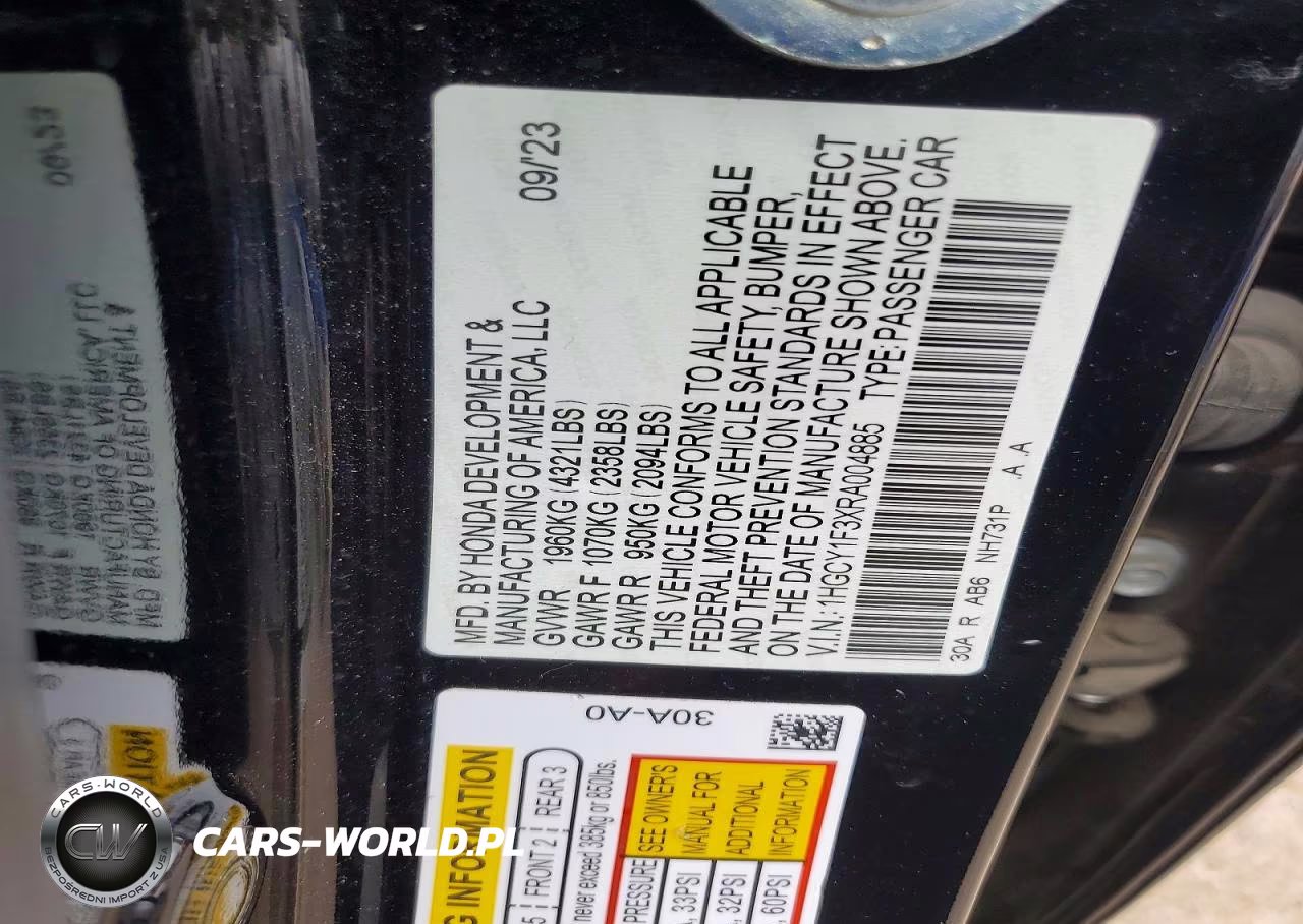 2024 Honda Accord Ex VIN:1HGCY1F3XRA004885 - 12