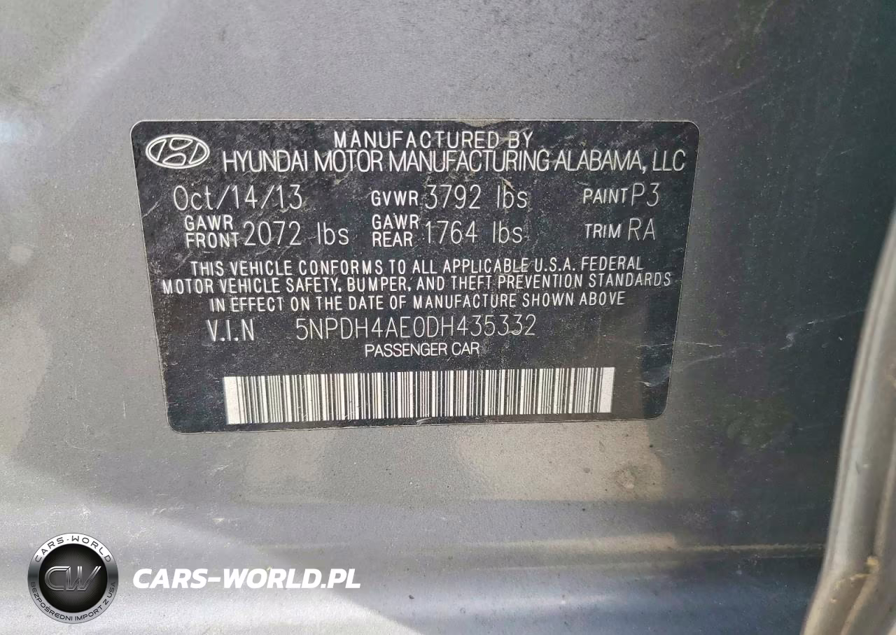 2013 Hyundai Elantra Gls VIN:5NPDH4AE0DH435332 - 12