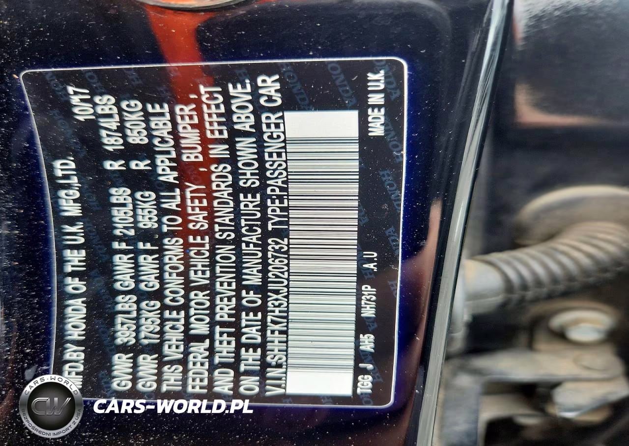 2018 Honda Civic Lx VIN:SHHFK7H3XJU206732 - 13