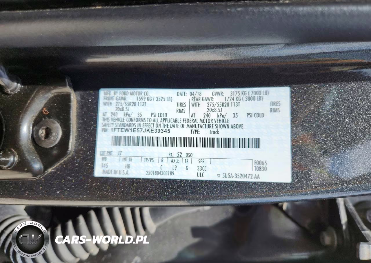 2018 Ford F150 Supercrew VIN:1FTEW1E57JKE39345 - 12