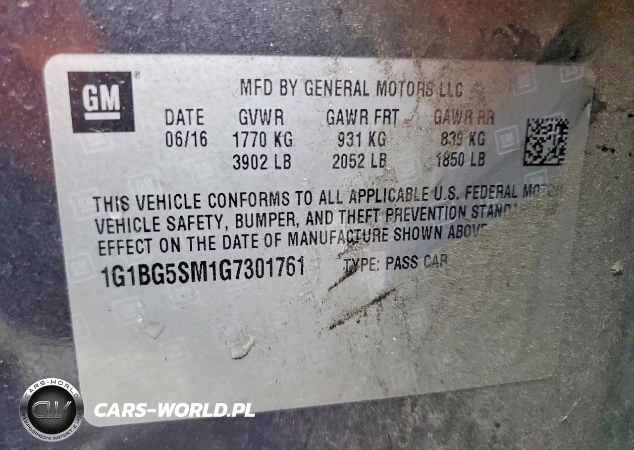 2016 Chevrolet Cruze Premier VIN:1G1BG5SM1G7301761 - 12