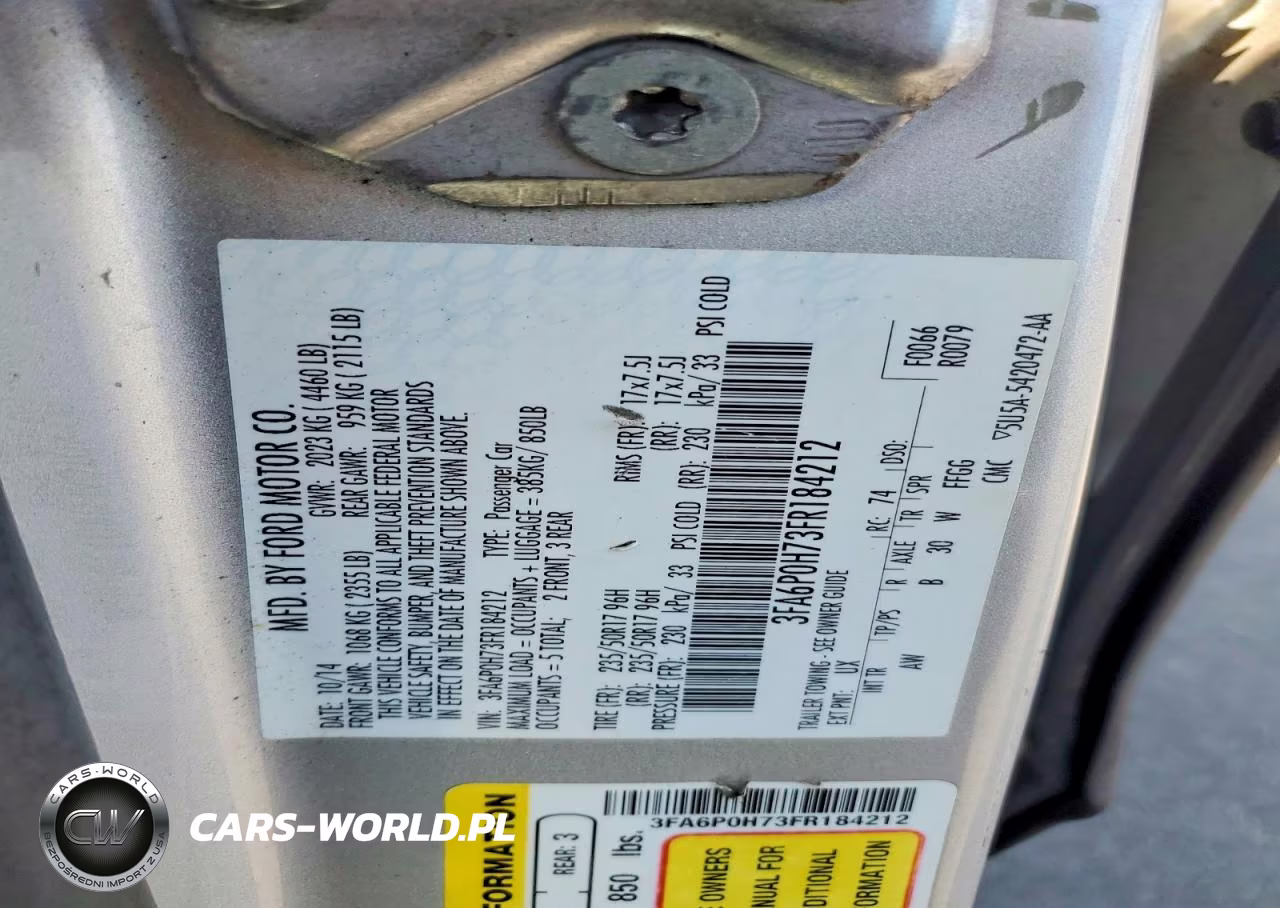 2015 Ford Fusion Se VIN:3FA6P0H73FR184212 - 12