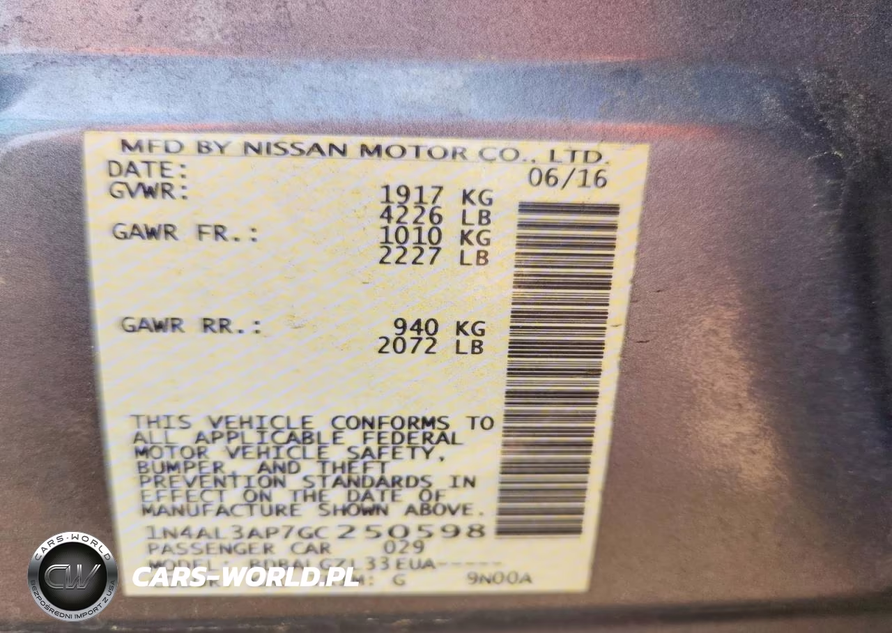 2016 Nissan Altima 2.5 VIN:1N4AL3AP7GC250598 - 12