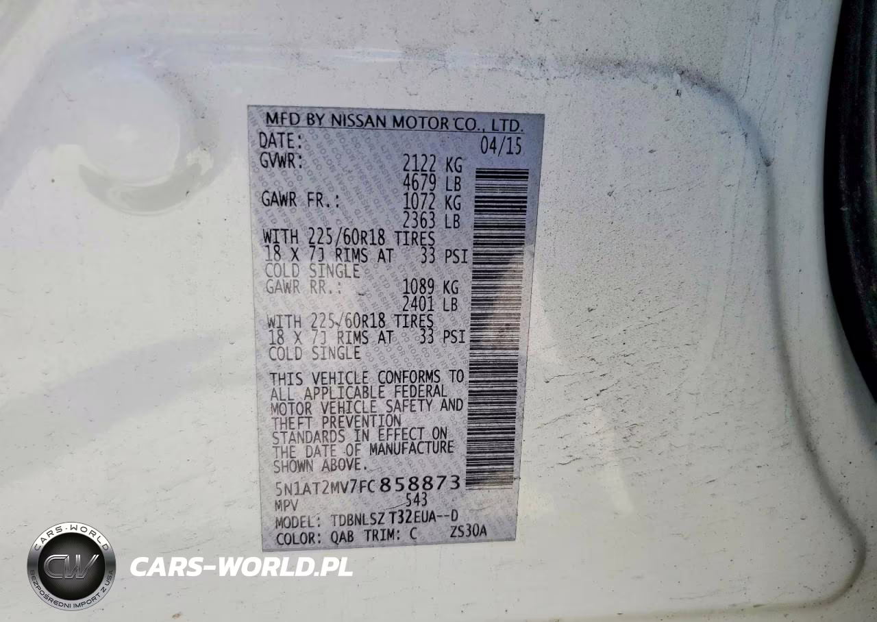2015 Nissan Rogue Sl VIN:5N1AT2MV7FC858873 - 13