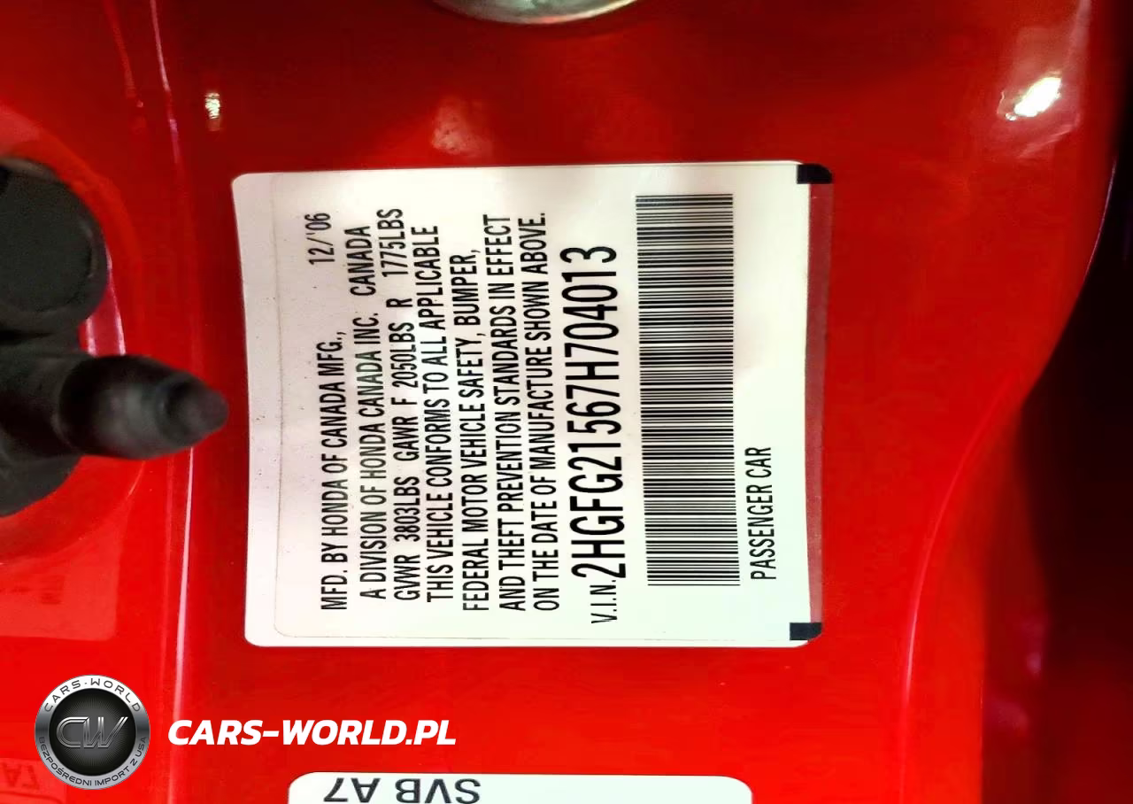 2007 Honda Civic Si VIN:2HGFG21567H704013 - 13