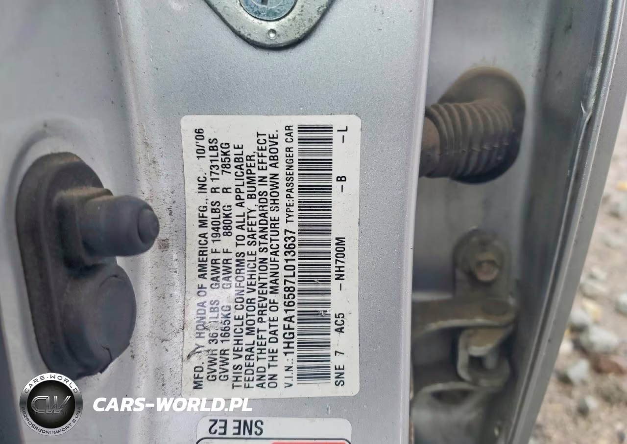 2007 Honda Civic Lx VIN:1HGFA16587L013637 - 12