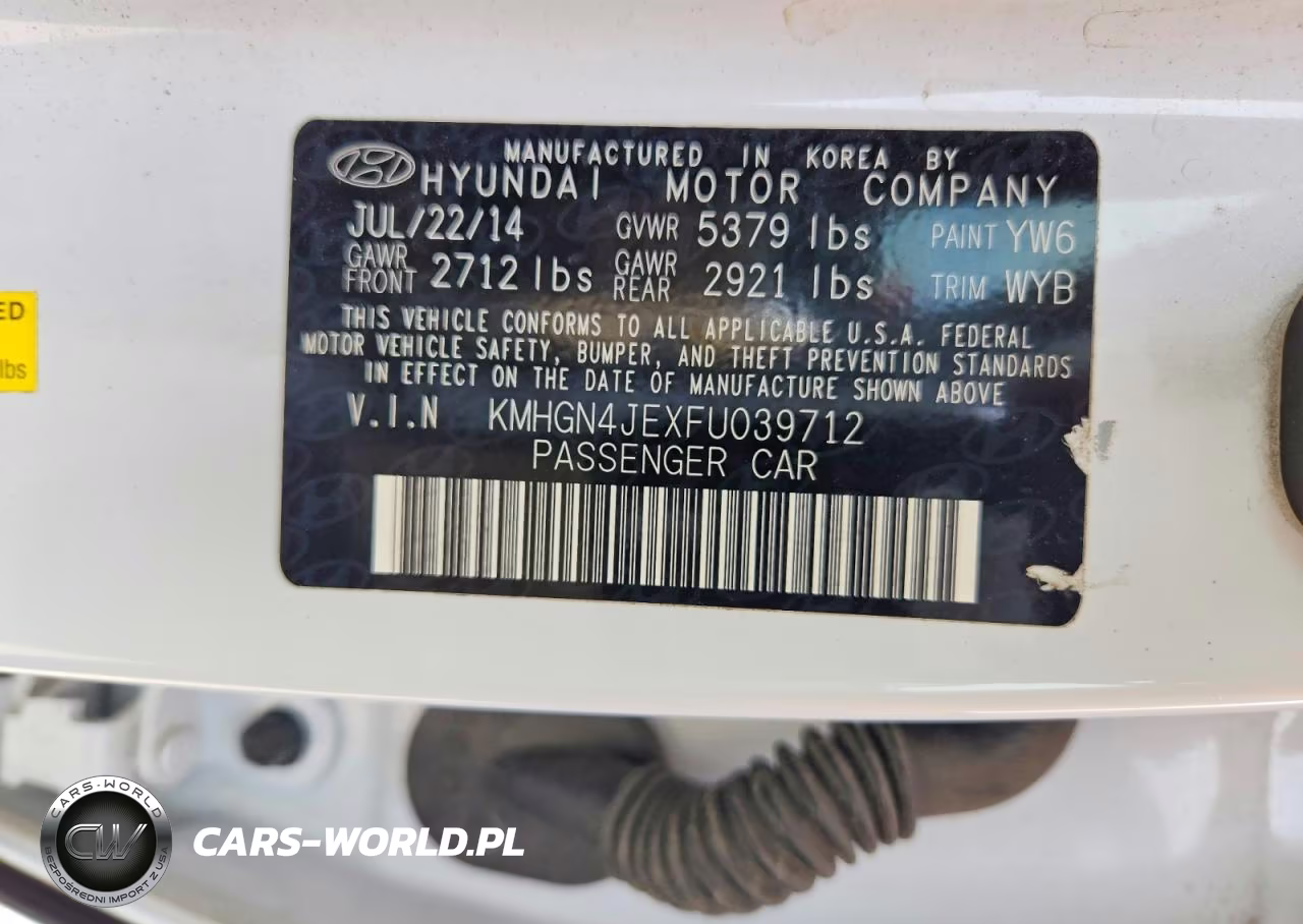 2015 Hyundai Genesis 3.8L VIN:KMHGN4JEXFU039712 - 12