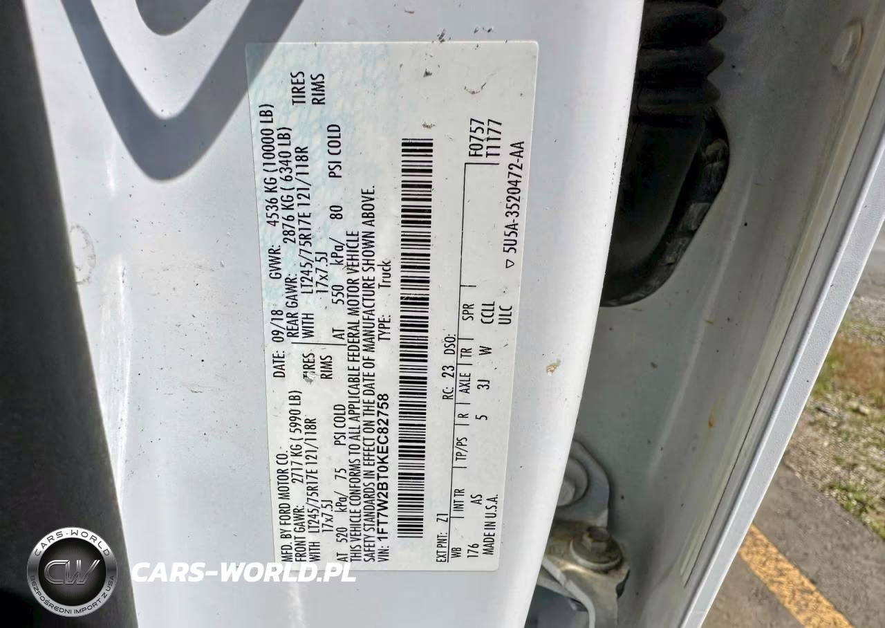 2019 Ford F250 Super Duty VIN:1FT7W2BT0KEC82758 - 10