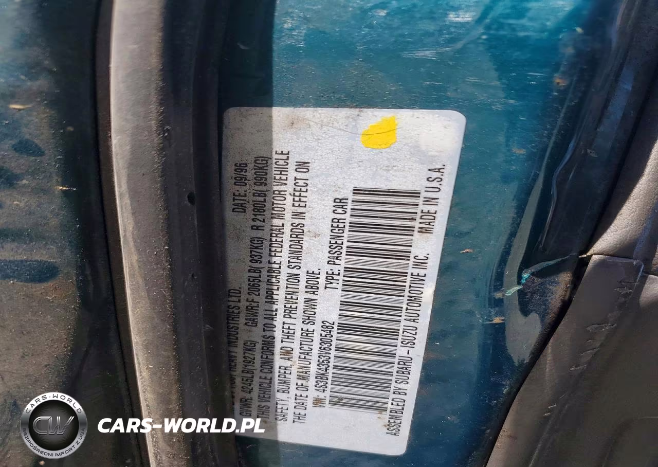 1997 Subaru Legacy L VIN:4S3BK4353V6305482 - 13