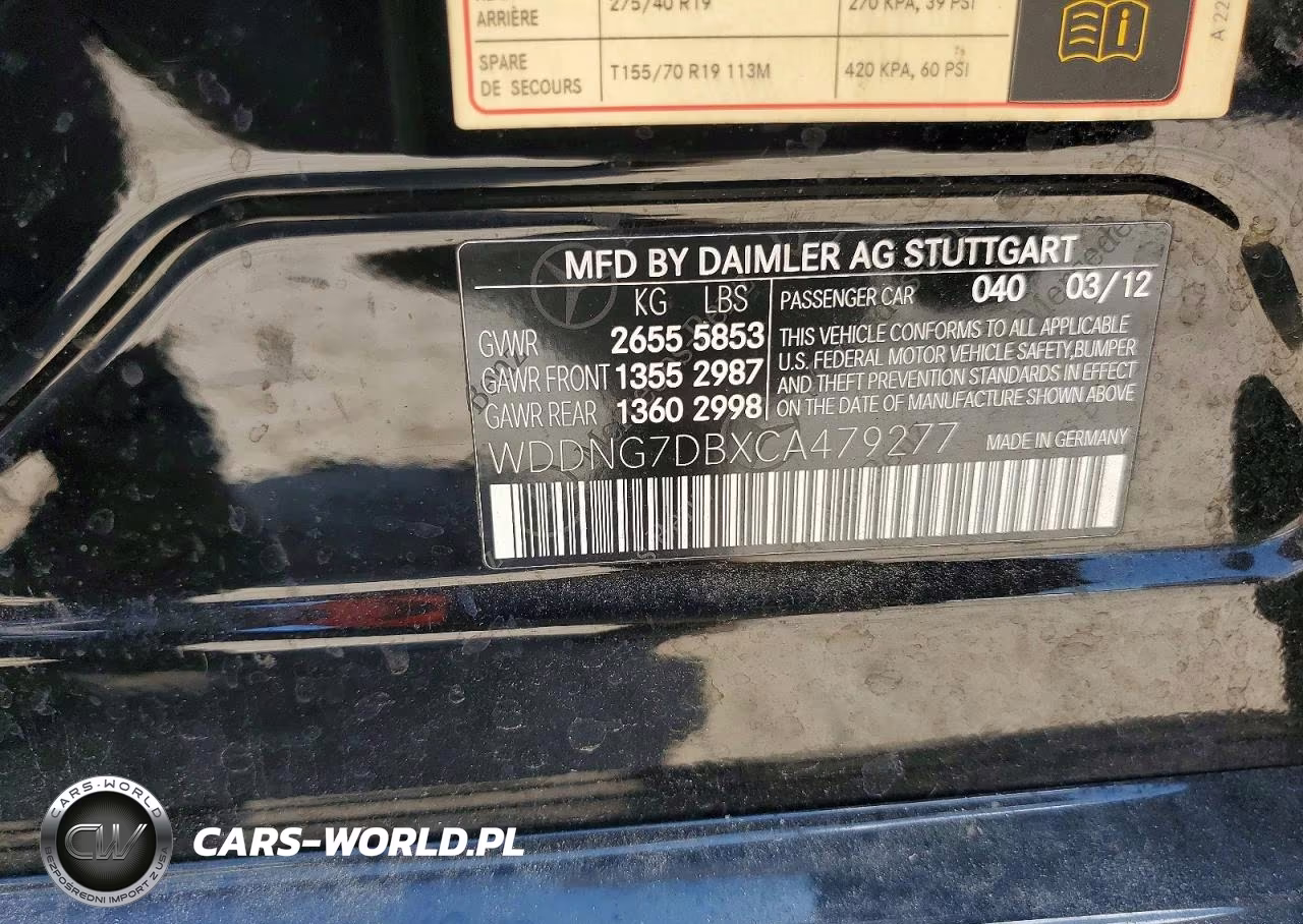 2012 Mercedes-Benz S 550 VIN:WDDNG7DBXCA479277 - 13