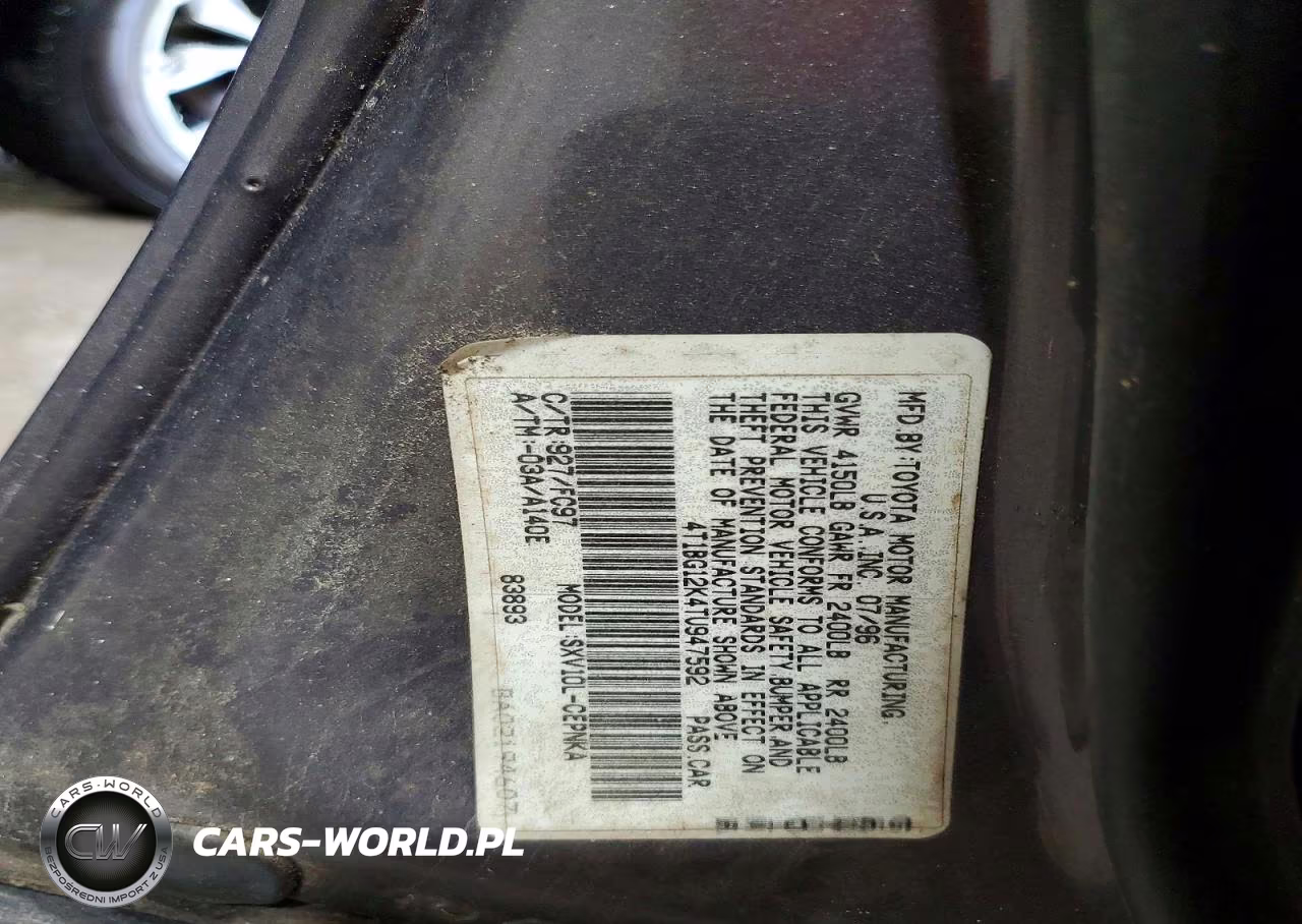1996 Toyota Camry Le VIN:4T1BG12K4TU947592 - 12