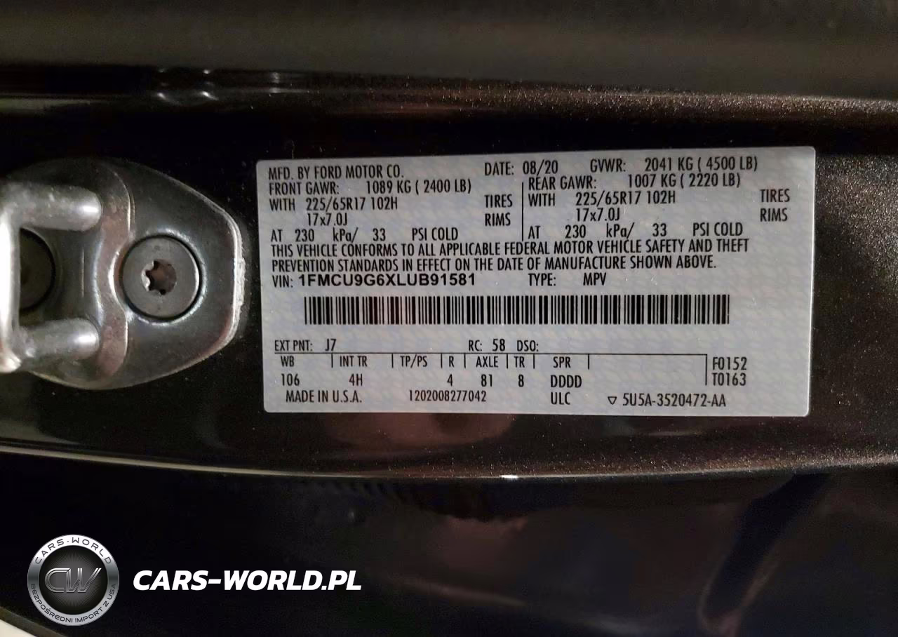 2020 Ford Escape Se VIN:1FMCU9G6XLUB91581 - 14