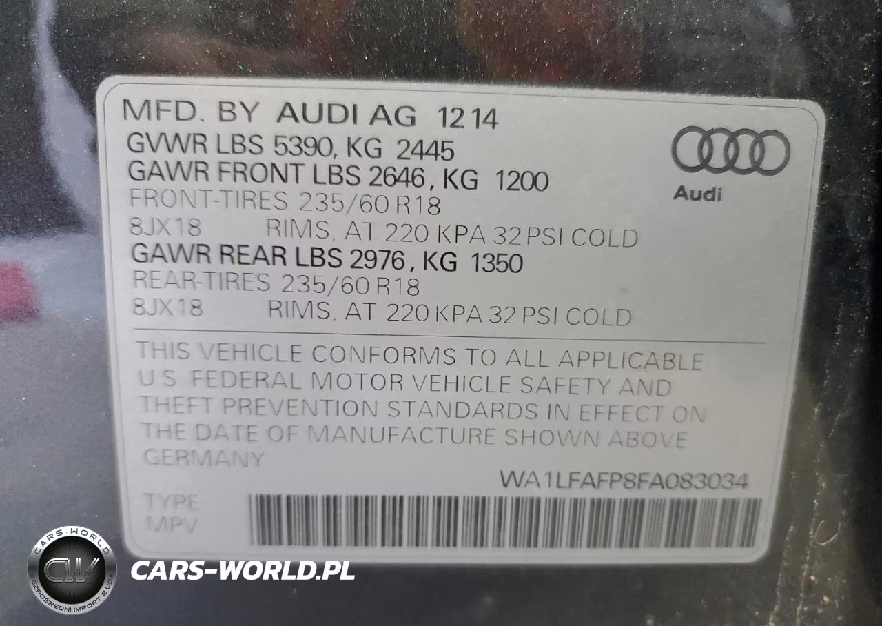 2015 Audi Q5 Premium Plus VIN:WA1LFAFP8FA083034 - 14