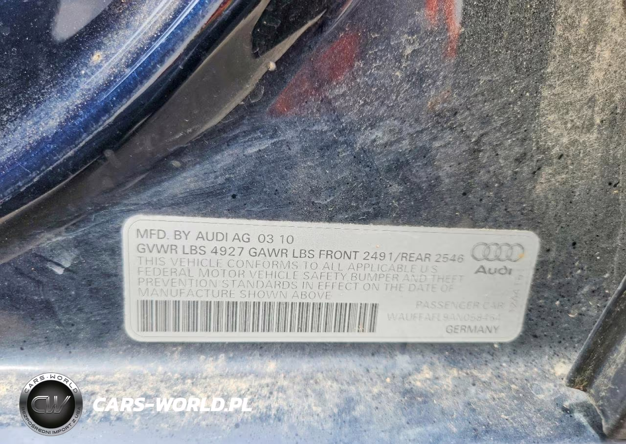 2010 Audi A4 VIN:WAUFFAFL9AN058464 - 12