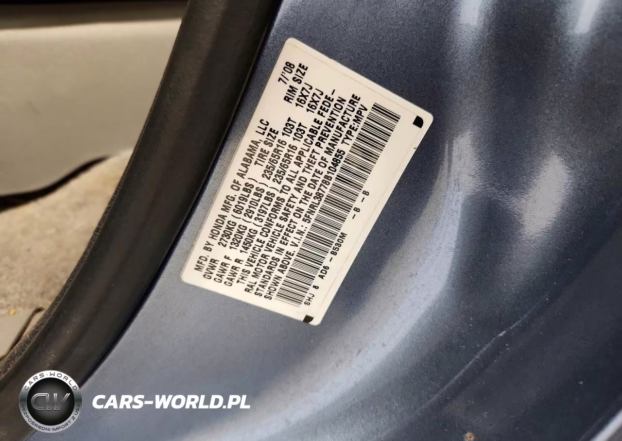 2008 Honda Odyssey Exl VIN:5FNRL38778B104855 - 13