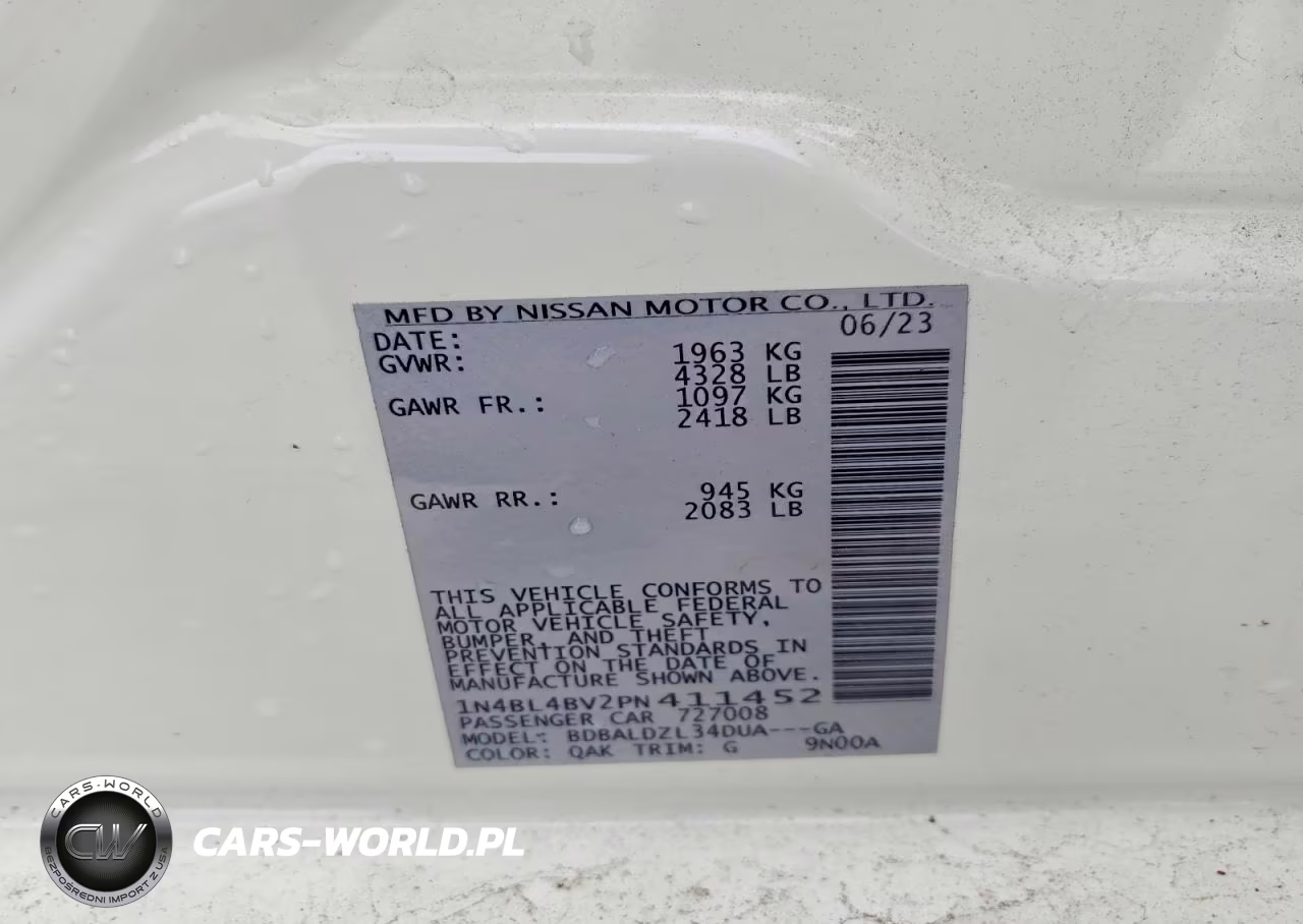 2023 Nissan Altima S VIN:1N4BL4BV2PN411452 - 13