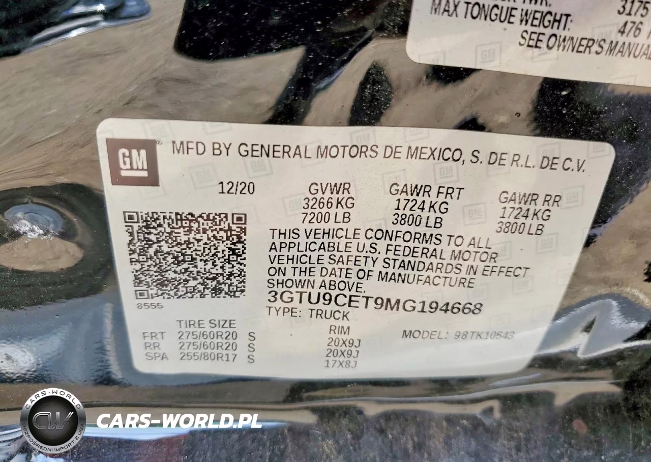 2021 GMC Sierra K1500 Elevation VIN:3GTU9CET9MG194668 - 12