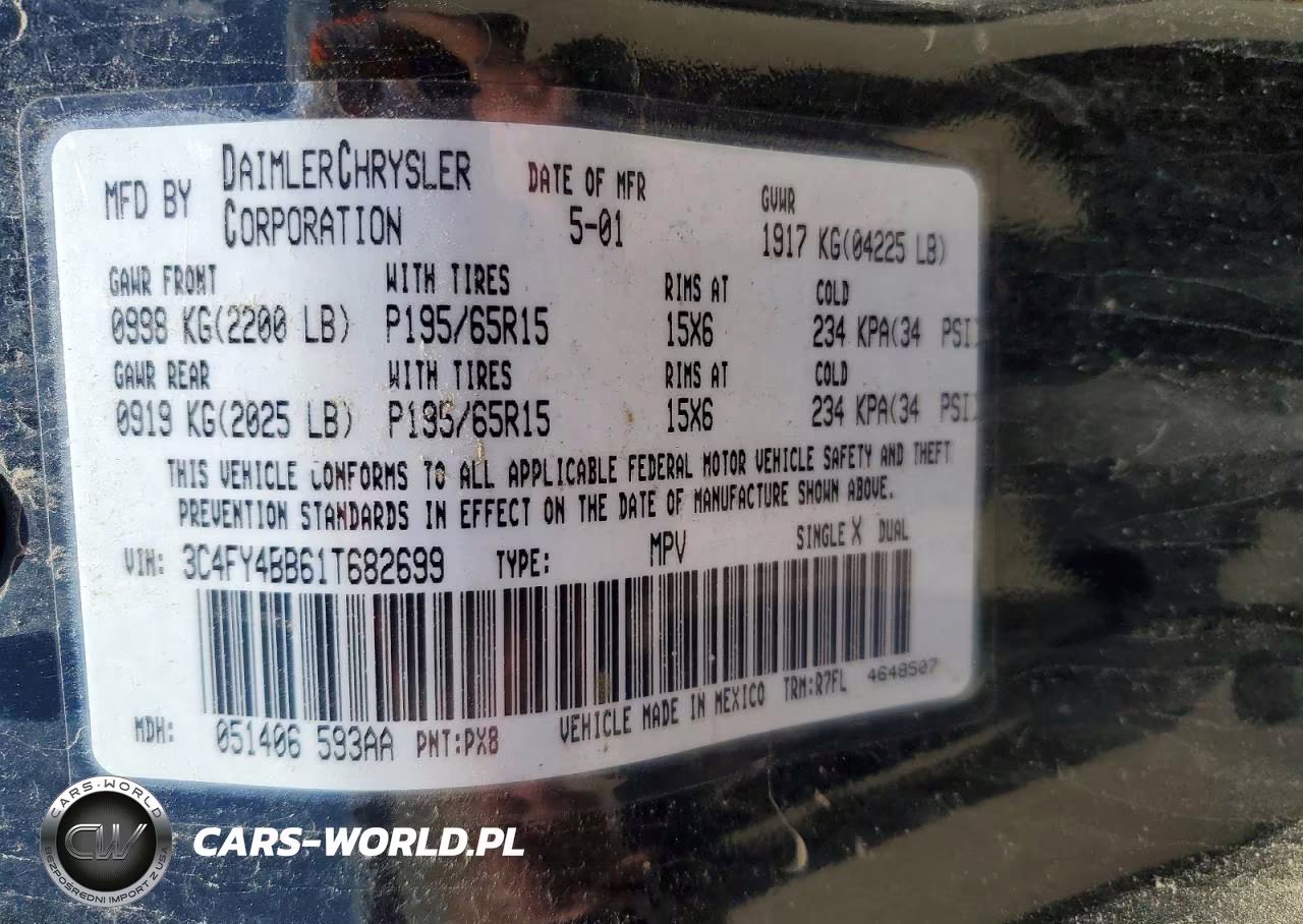 2001 Chrysler Pt Cruiser VIN:3C4FY4BB61T682699 - 12