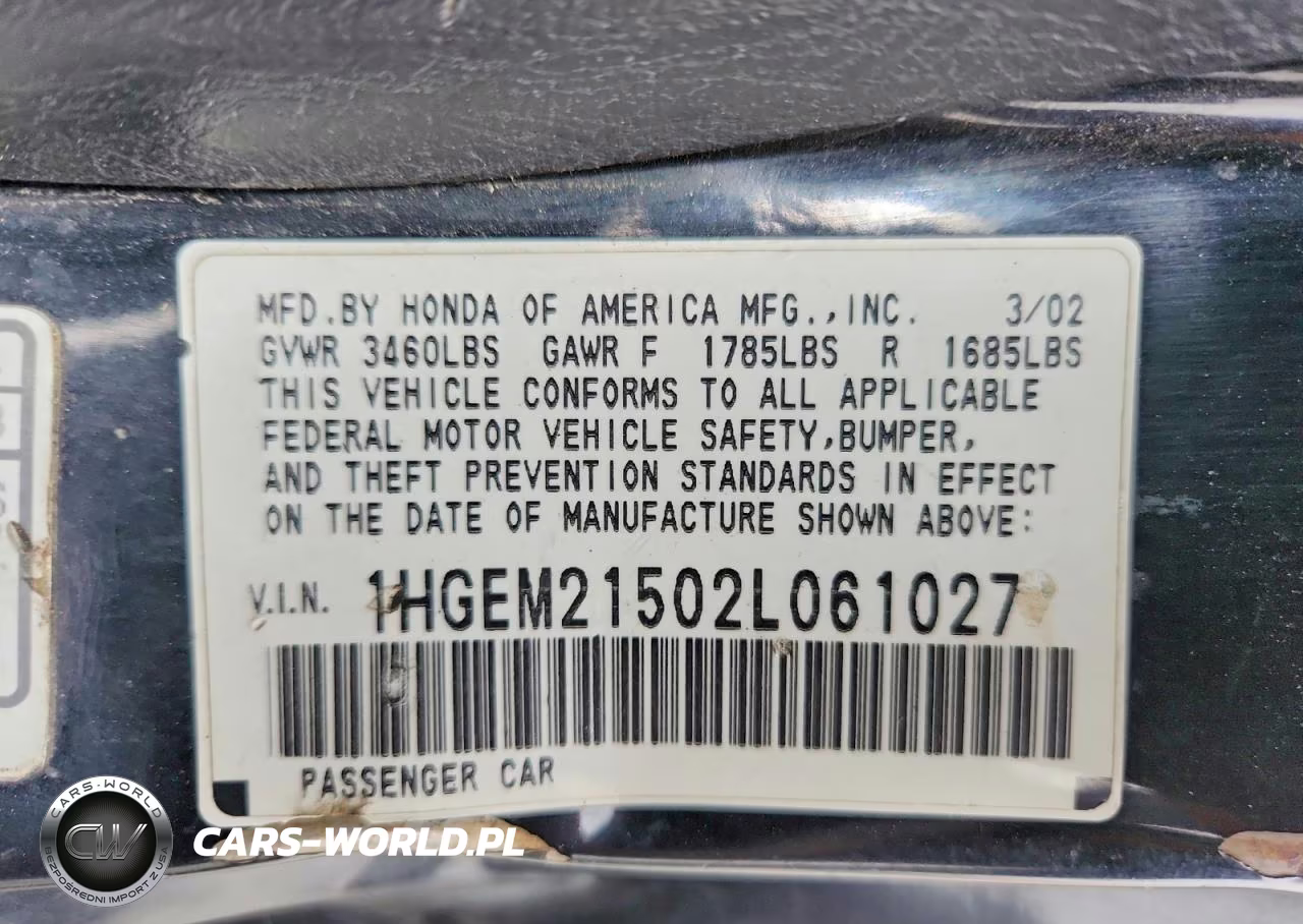 2002 Honda Civic Lx VIN:1HGEM21502L061027 - 12