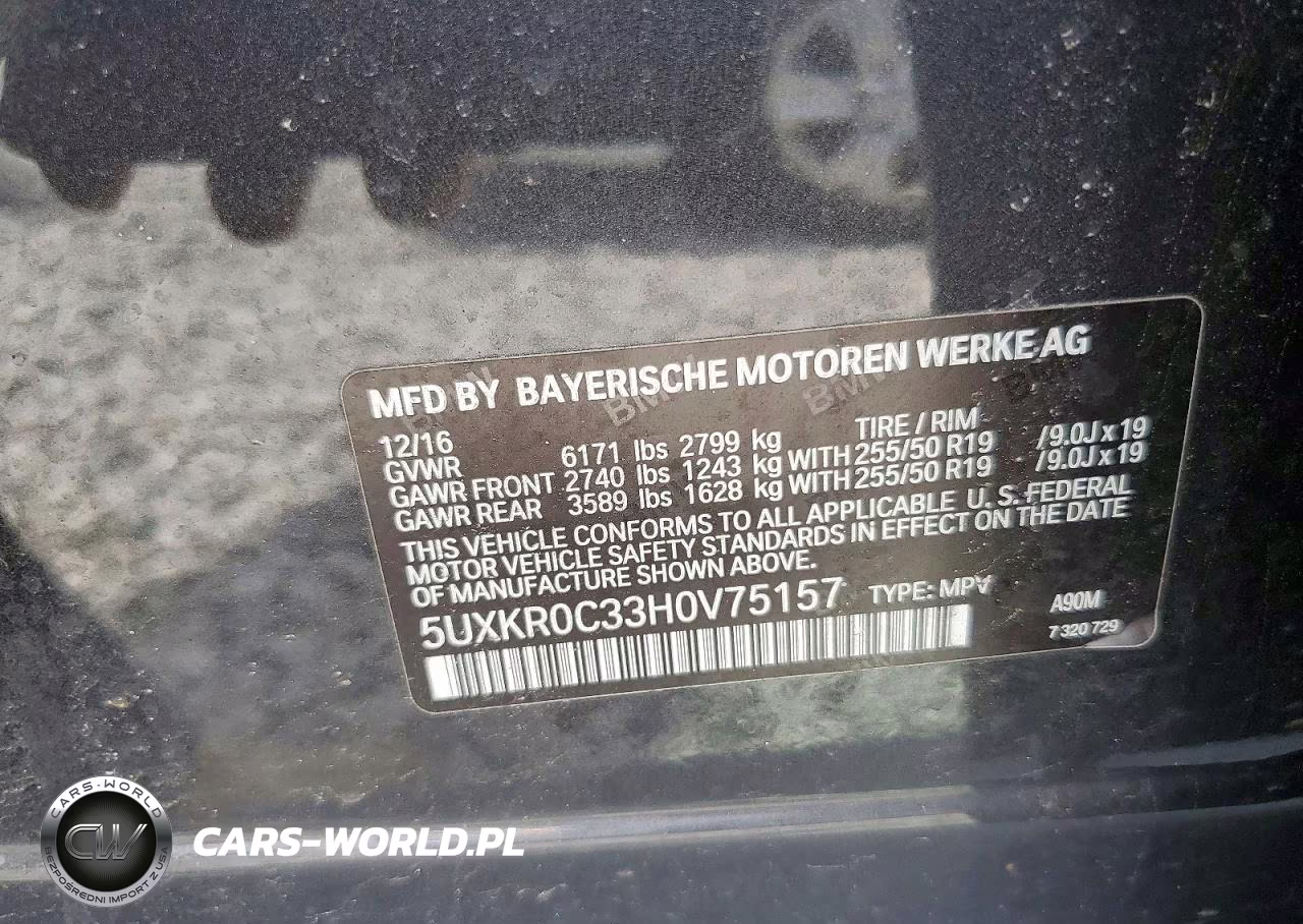 2017 BMW X5 xDrive35I VIN:5UXKR0C33H0V75157 - 13