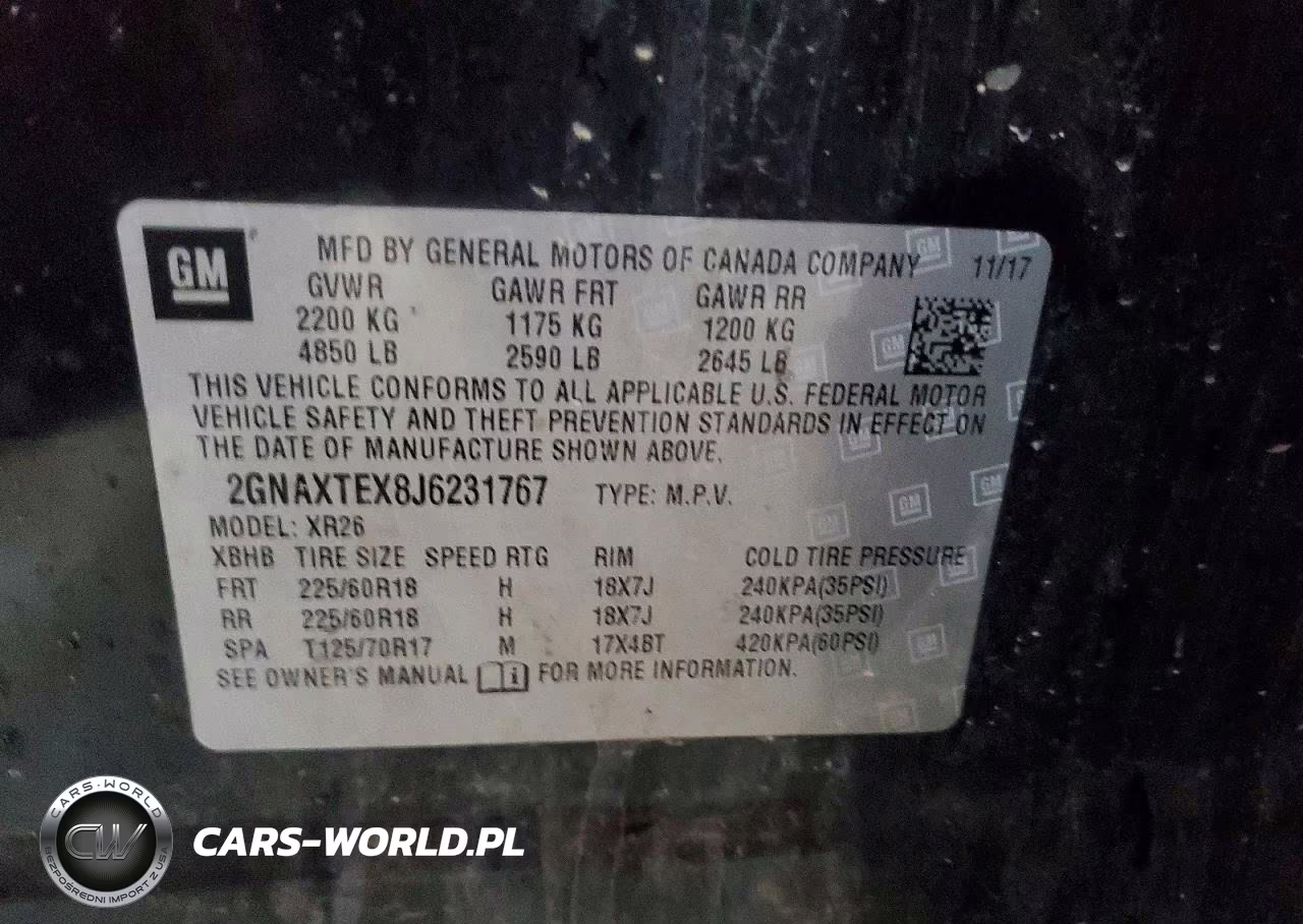2018 Chevrolet Equinox Lt VIN:2GNAXTEX8J6231767 - 13