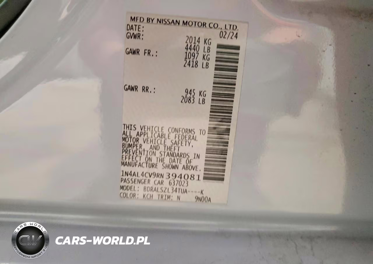 2024 Nissan Altima Sr VIN:1N4AL4CV9RN394081 - 13