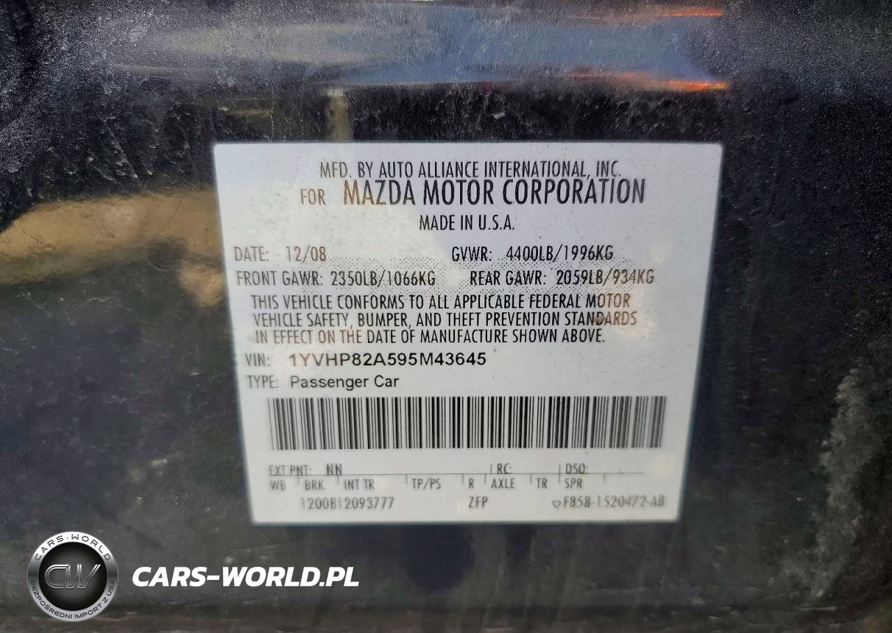 2009 Mazda 6 I VIN:1YVHP82A595M43645 - 13