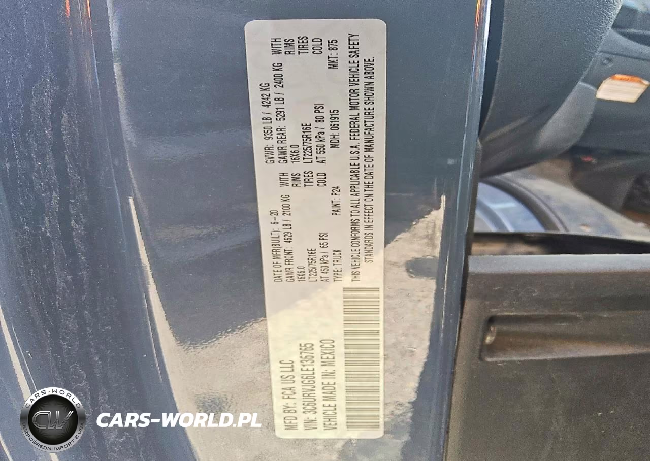2020 Ram Promaster 3500 3500 High VIN:3C6URVJG6LE136765 - 7