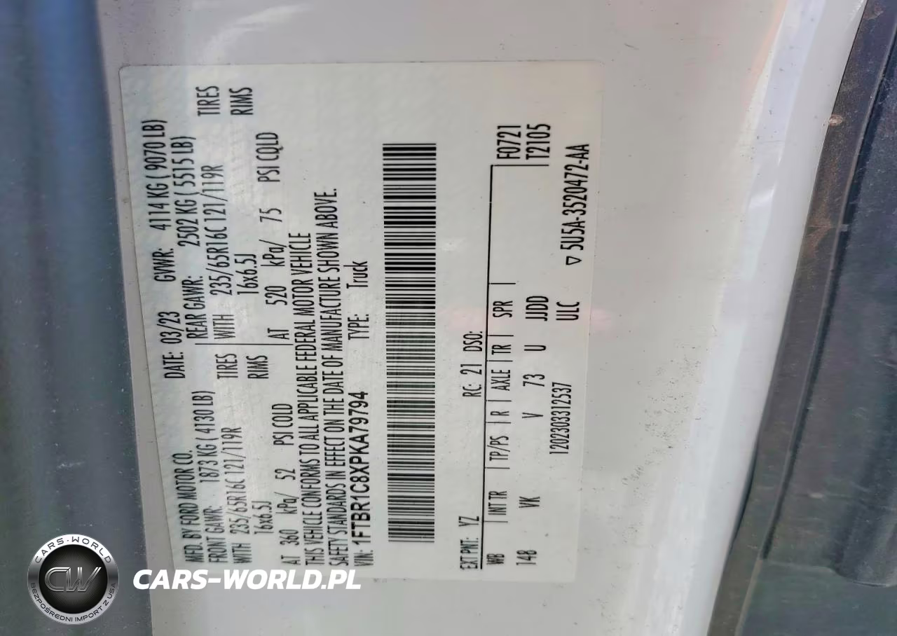2023 Ford Transit T-250 VIN:1FTBR1C8XPKA79794 - 14
