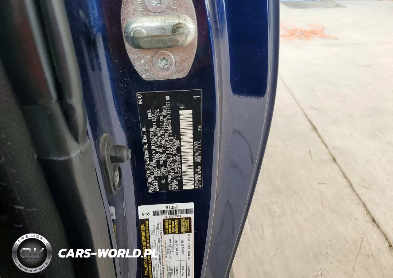 2007 Toyota Tundra Base VIN:5TFLU52127X002614 - 13