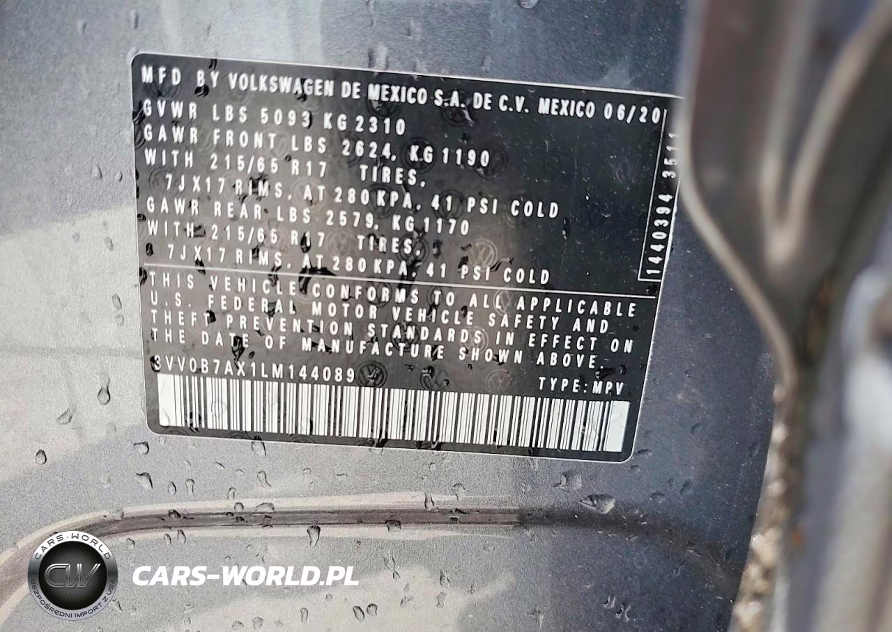 2020 Volkswagen Tiguan S VIN:3VV0B7AX1LM144089 - 13