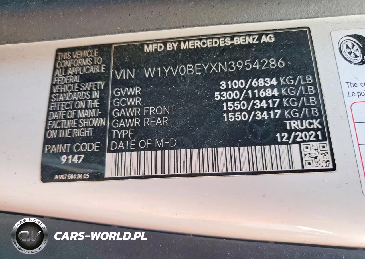 2022 Mercedes Benz Metris Delivery Van VIN:W1YV0BEYXN3954286 - 14
