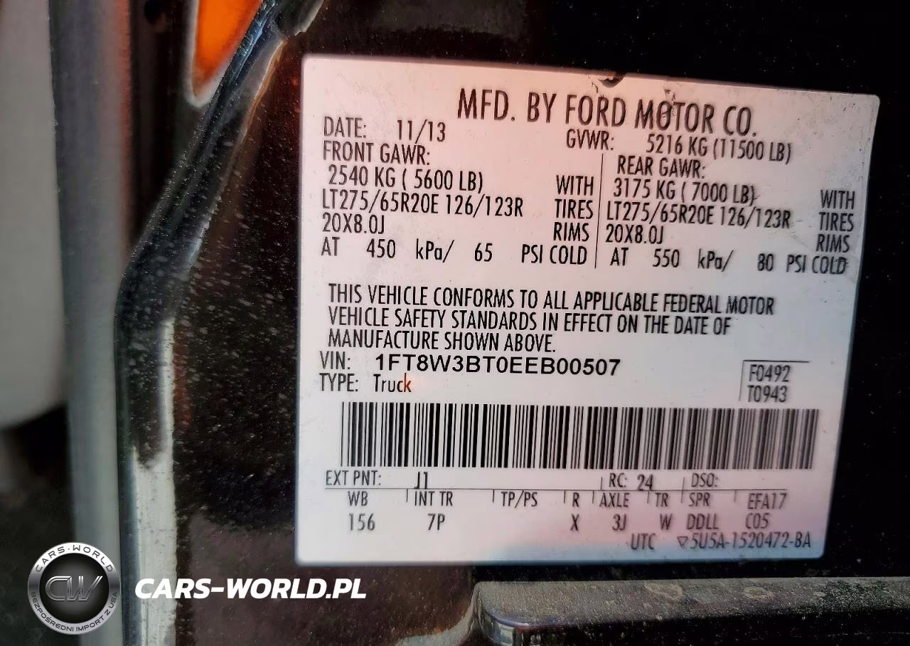 2014 Ford F350 Super Duty VIN:1FT8W3BT0EEB00507 - 12
