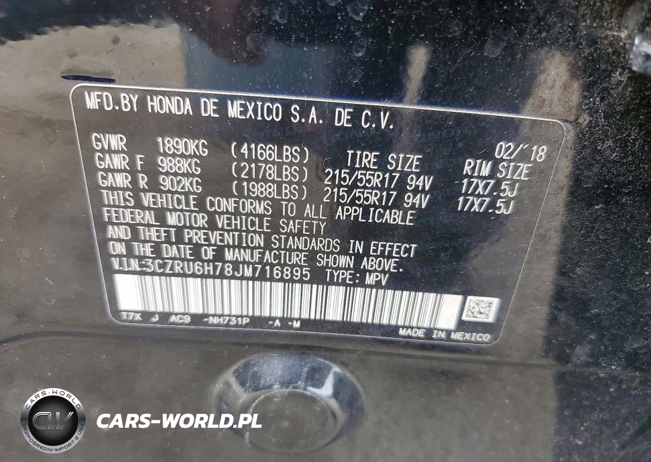 2018 Honda Hr-V Exl VIN:3CZRU6H78JM716895 - 13