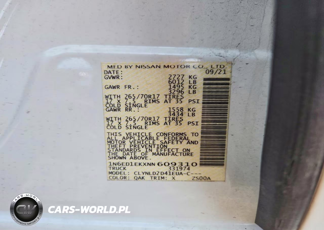 2022 Nissan Frontier Pro-4X VIN:1N6ED1EKXNN609310 - 12