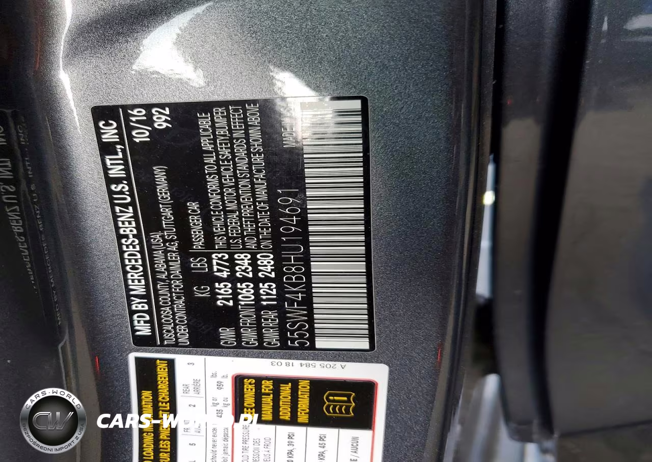2017 Mercedes-Benz C 300 4Matic VIN:55SWF4KB8HU194691 - 13