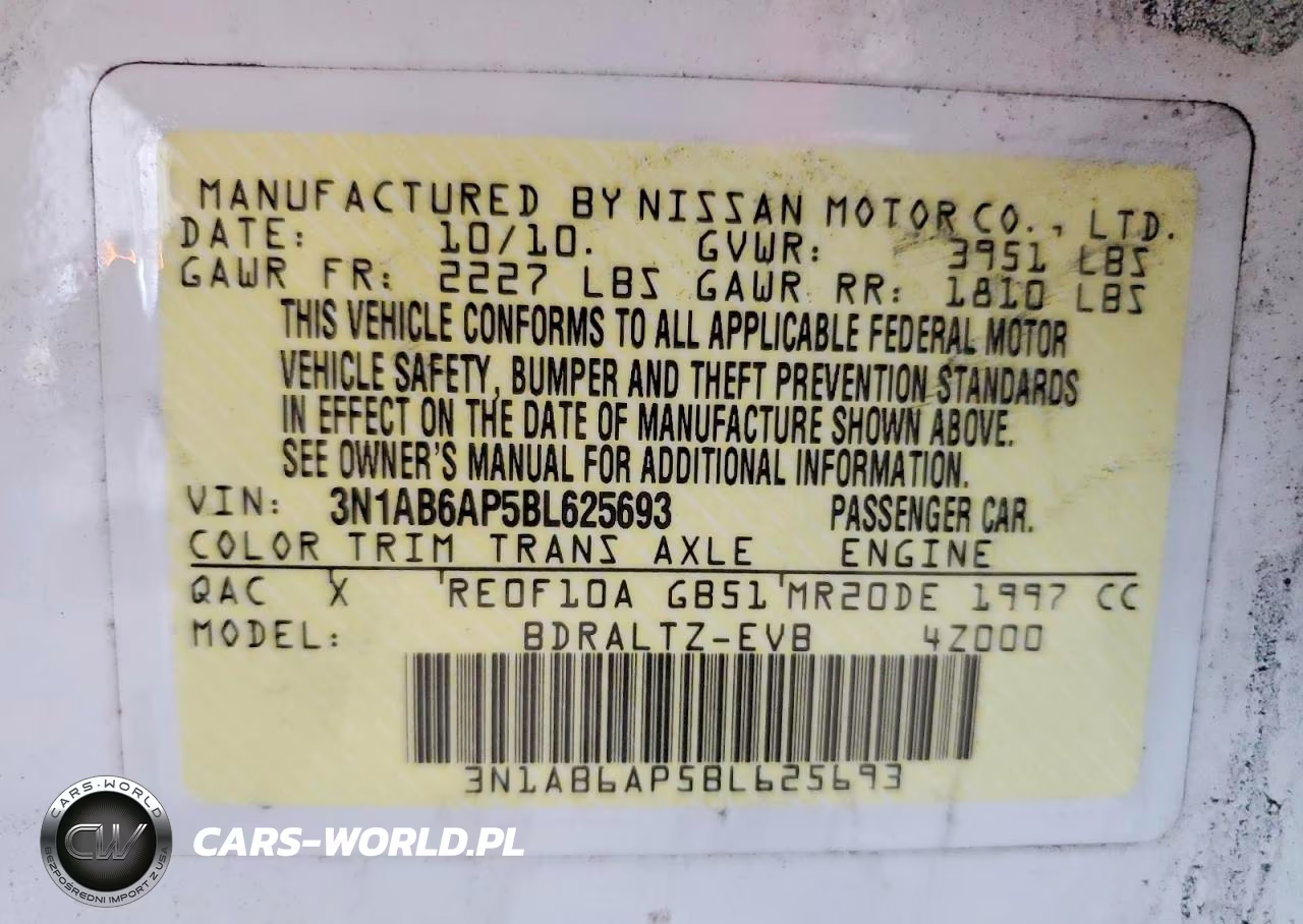 2011 Nissan Sentra 2.0 VIN:3N1AB6AP5BL625693 - 13