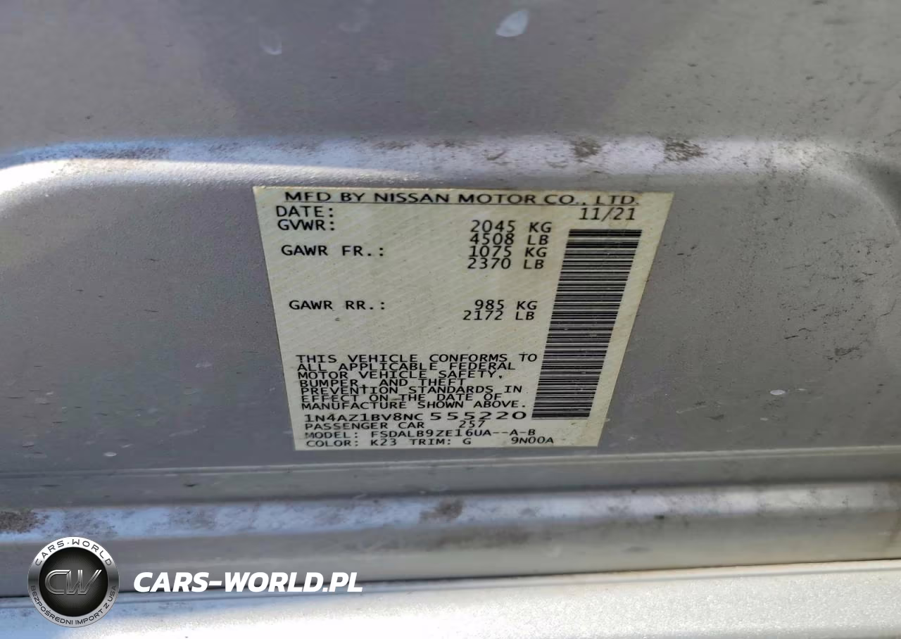 2022 Nissan Leaf S VIN:1N4AZ1BV8NC555220 - 12