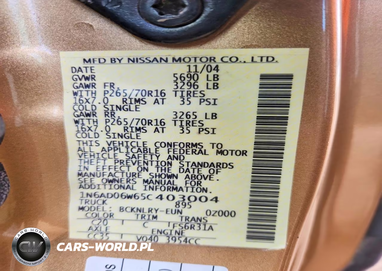 2005 Nissan Frontier Se VIN:1N6AD06W65C403004 - 12