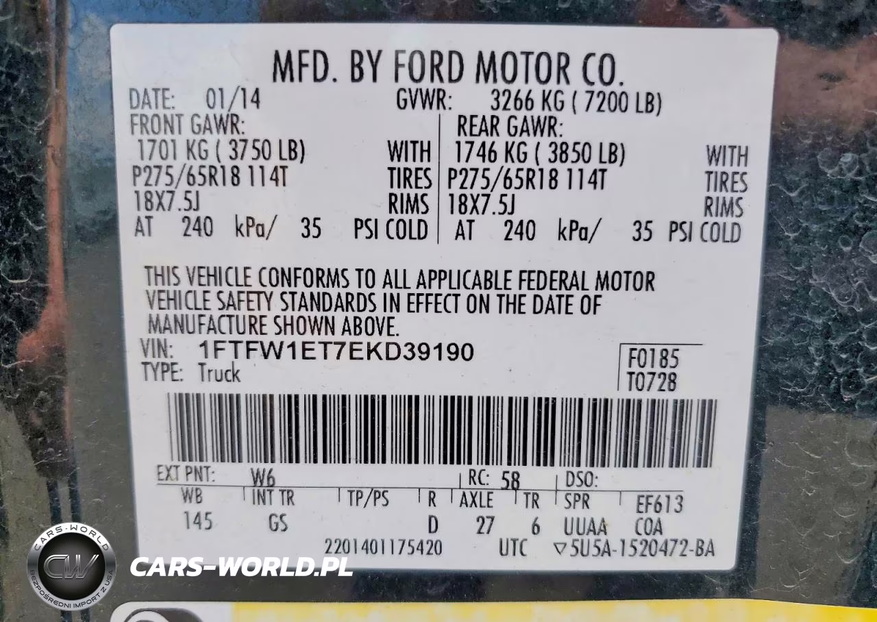 2014 Ford F150 Supercrew VIN:1FTFW1ET7EKD39190 - 12